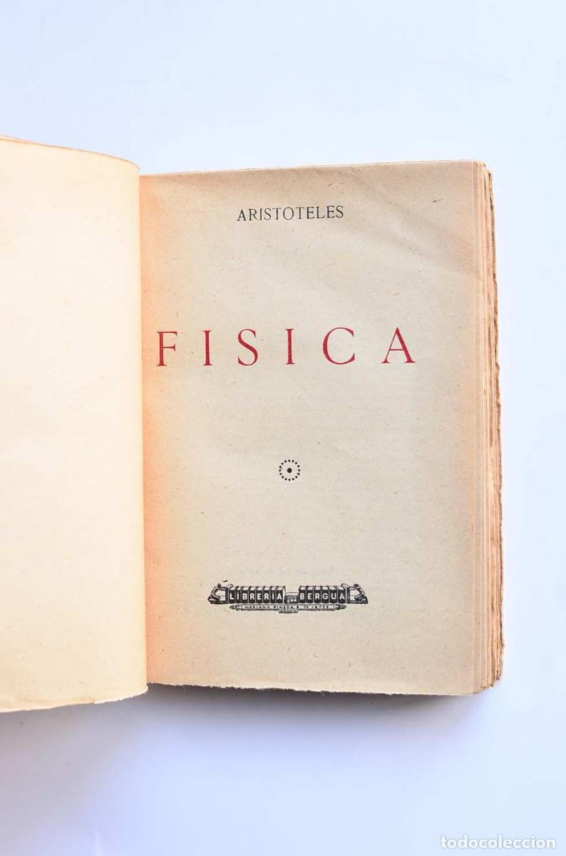 Libros antiguos: F&iacute;sica - ARIST&Oacute;TELES - Foto 2