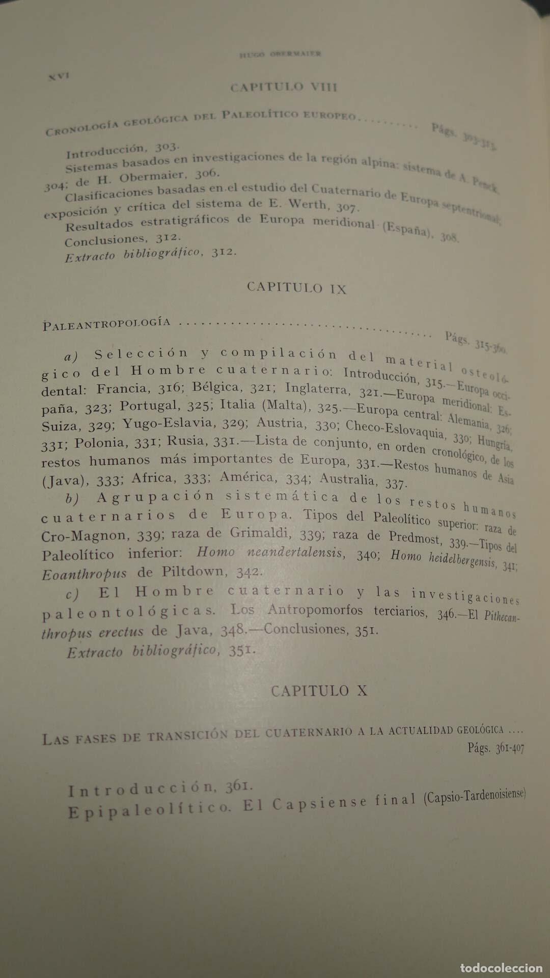 Libros antiguos: EL HOMBRE F&Oacute;SIL. Obermaier. 1925 - Foto 7