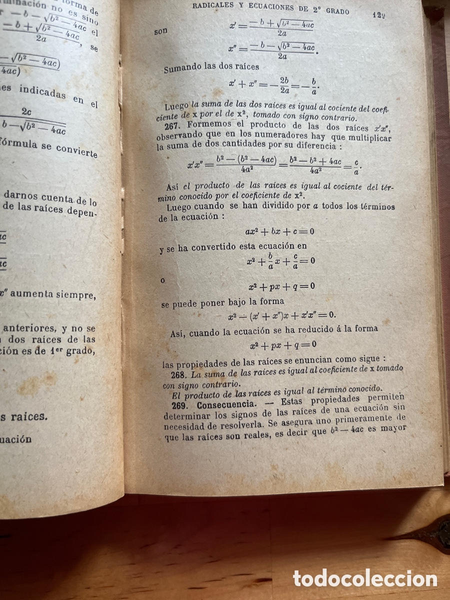 Libros antiguos: G.M. Bru&ntilde;o Elementos de &Aacute;lgebra - Foto 3