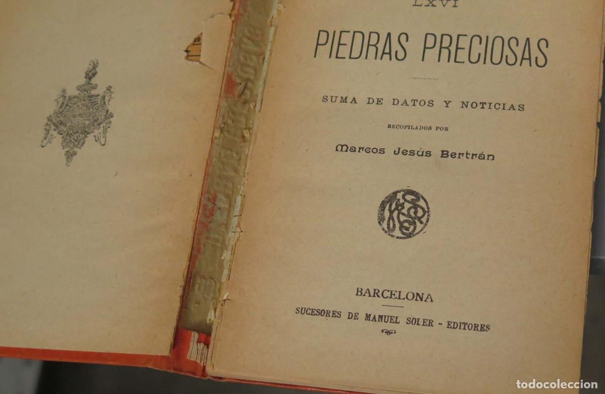 Libros antiguos: Piedras preciosas. BERTRAN - Foto 2