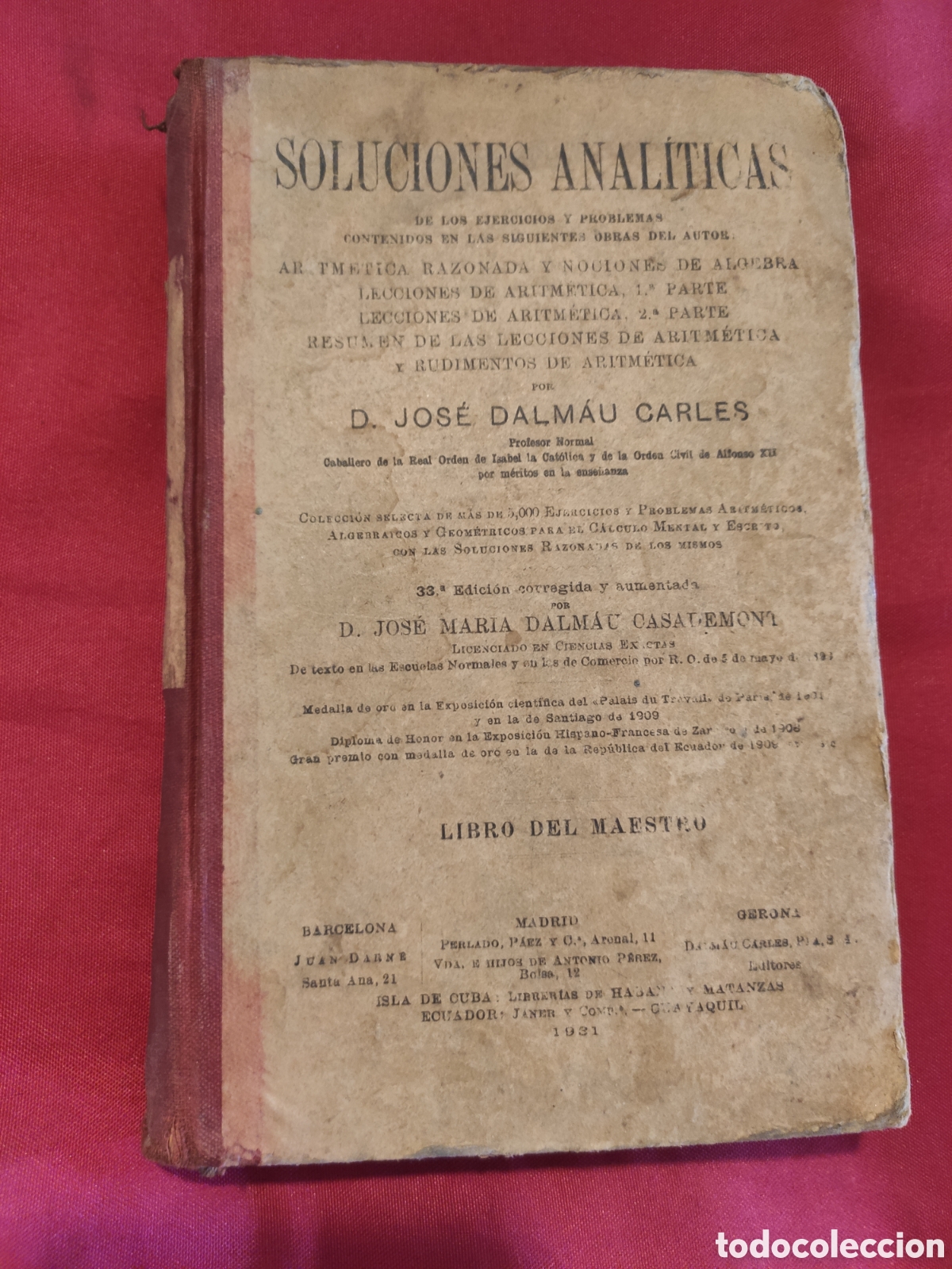 Libros antiguos: Soluciones anal&iacute;ticas. Antiguo. - Foto 1