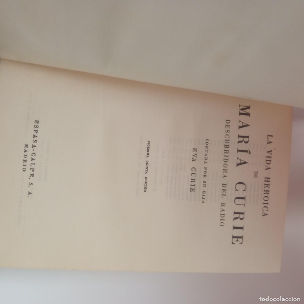 Libros antiguos: La vida heroica de Mar&iacute;a Curie - Foto 3