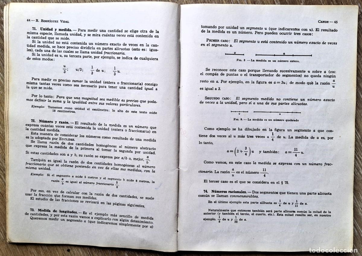 Libros antiguos: Canon. Matem&aacute;ticas 2&ordm;. Rodr&iacute;guez Vidal. Ed. Teide, 1966 - Foto 5