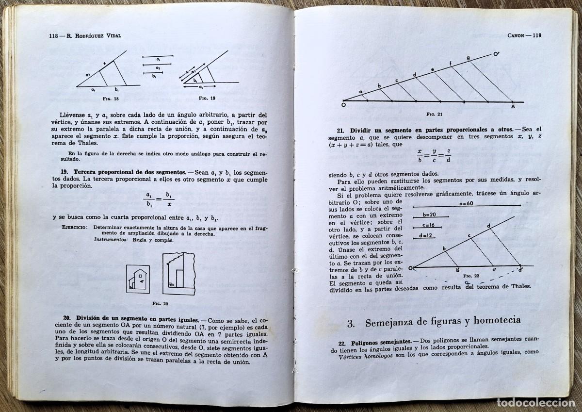 Libros antiguos: Canon. Matem&aacute;ticas 2&ordm;. Rodr&iacute;guez Vidal. Ed. Teide, 1966 - Foto 6