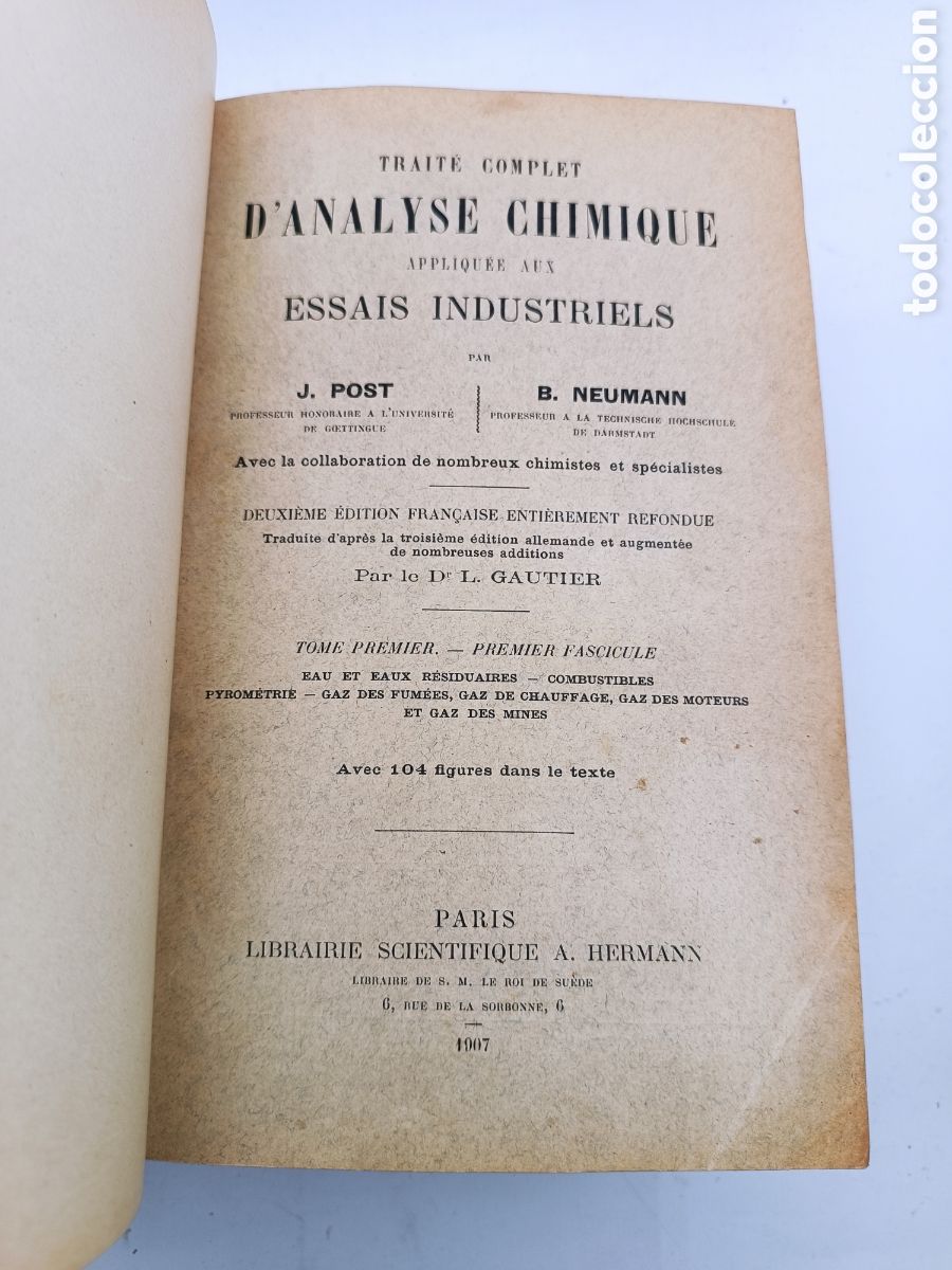 Libros antiguos: Analyse chimique essais industreils 1911 - Foto 3
