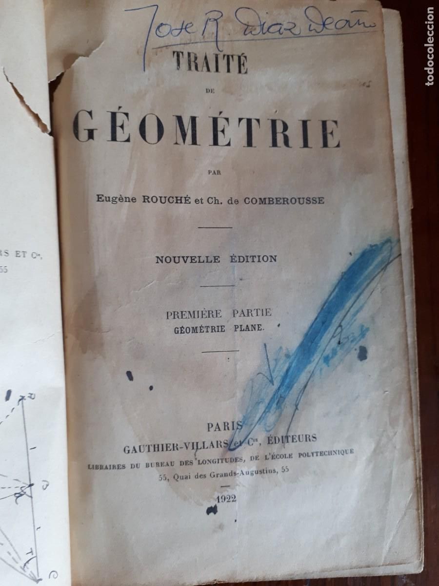 Libros antiguos: Trait&eacute; de Geometrie .-Eugene Rouche et Ch. de Comberousse.1922.2 tomos. - Foto 3