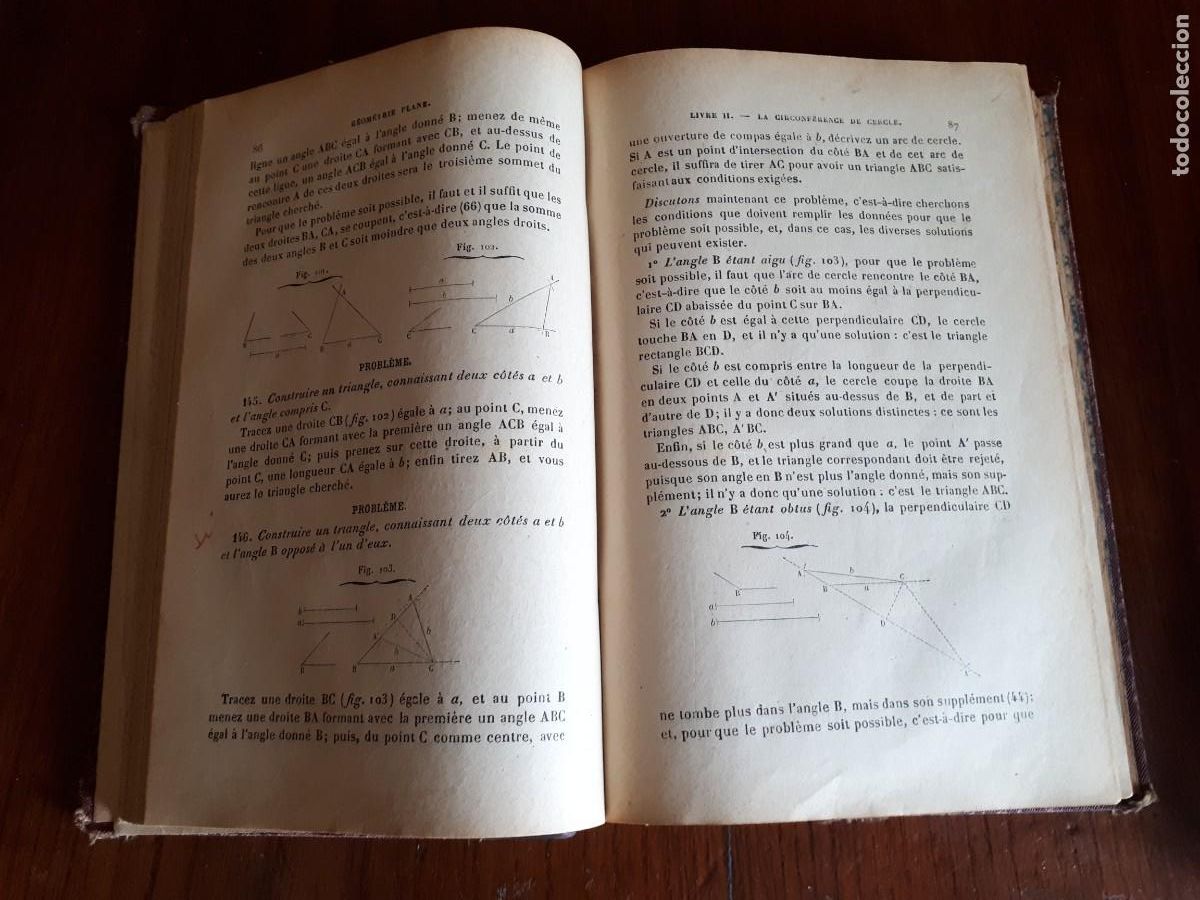 Libros antiguos: Trait&eacute; de Geometrie .-Eugene Rouche et Ch. de Comberousse.1922.2 tomos. - Foto 4