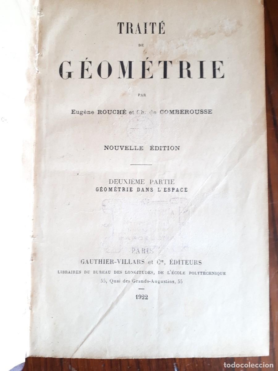 Libros antiguos: Trait&eacute; de Geometrie .-Eugene Rouche et Ch. de Comberousse.1922.2 tomos. - Foto 6