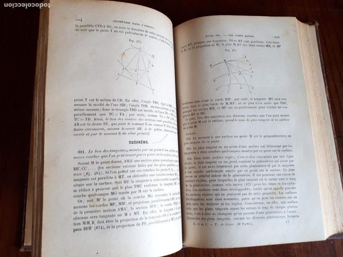 Libros antiguos: Trait&eacute; de Geometrie .-Eugene Rouche et Ch. de Comberousse.1922.2 tomos. - Foto 7