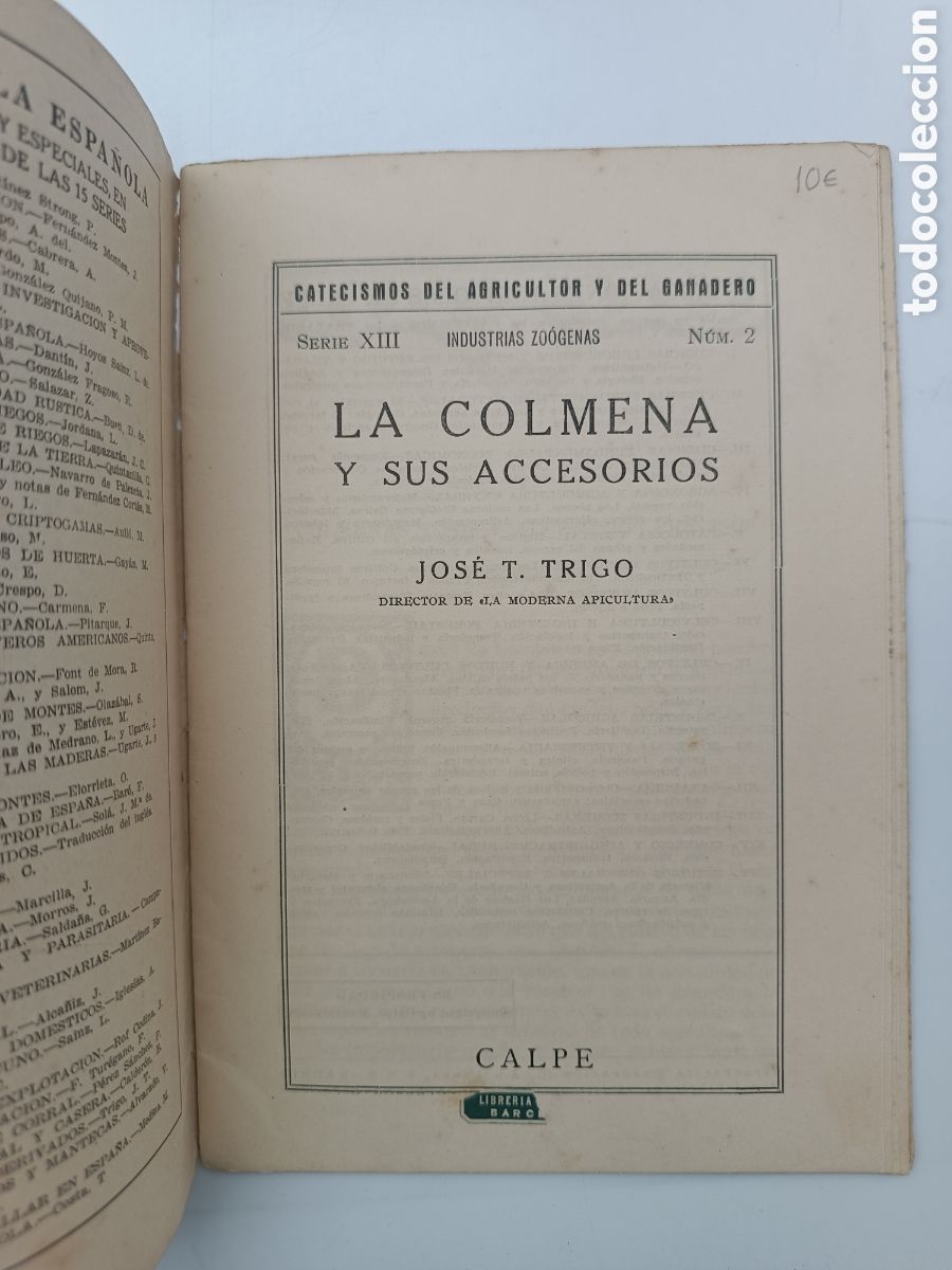 Libros antiguos: La colmena y sus accesorios 1921 Calpe - Foto 2