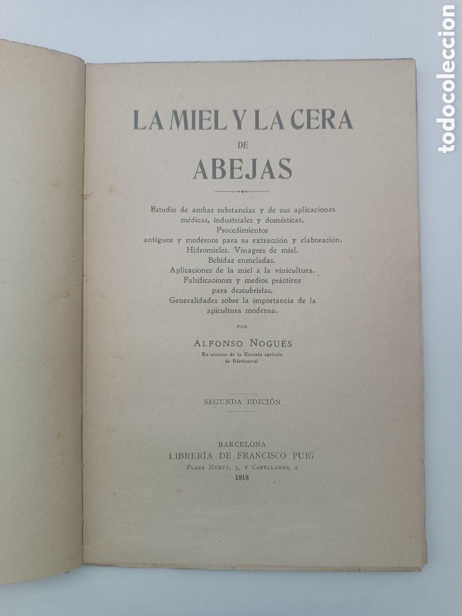 Libros antiguos: La miel y la cera de las abejas 1918 - Foto 2
