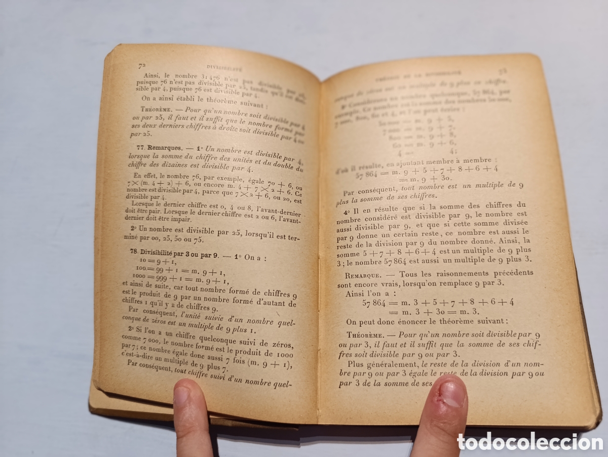 Libros antiguos: COURS dArithm&eacute;tique. J. Lemaire y E. MOSNAT. Paris - Foto 2