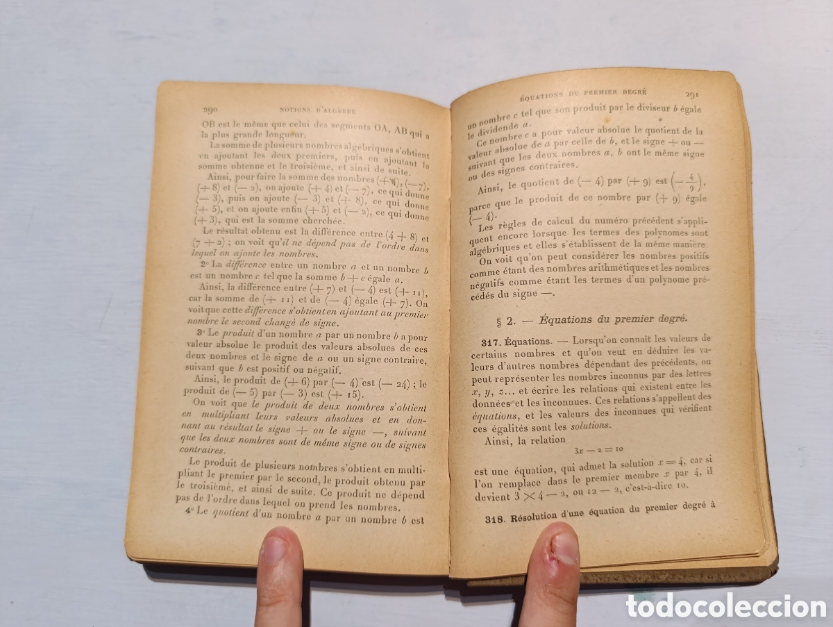 Libros antiguos: COURS dArithm&eacute;tique. J. Lemaire y E. MOSNAT. Paris - Foto 4