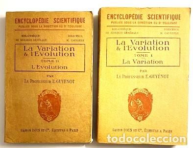 Libros antiguos: EMILE GUYENOT ... LA VARIATION ET LEVOLUTION ... 1930 ... 2 TOMOS - Foto 1