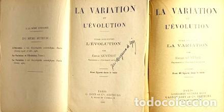 Libros antiguos: EMILE GUYENOT ... LA VARIATION ET LEVOLUTION ... 1930 ... 2 TOMOS - Foto 3