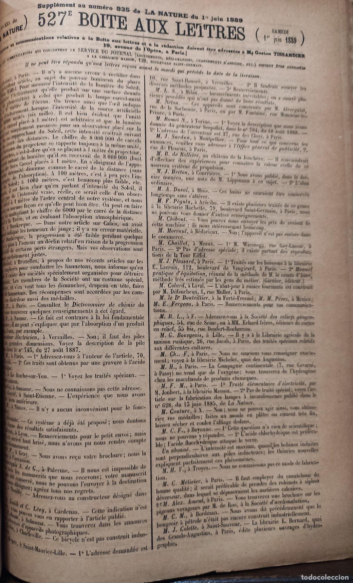 Libros antiguos: LA NATURE - 2 TOMOS - 1888 - 1889 - Foto 6