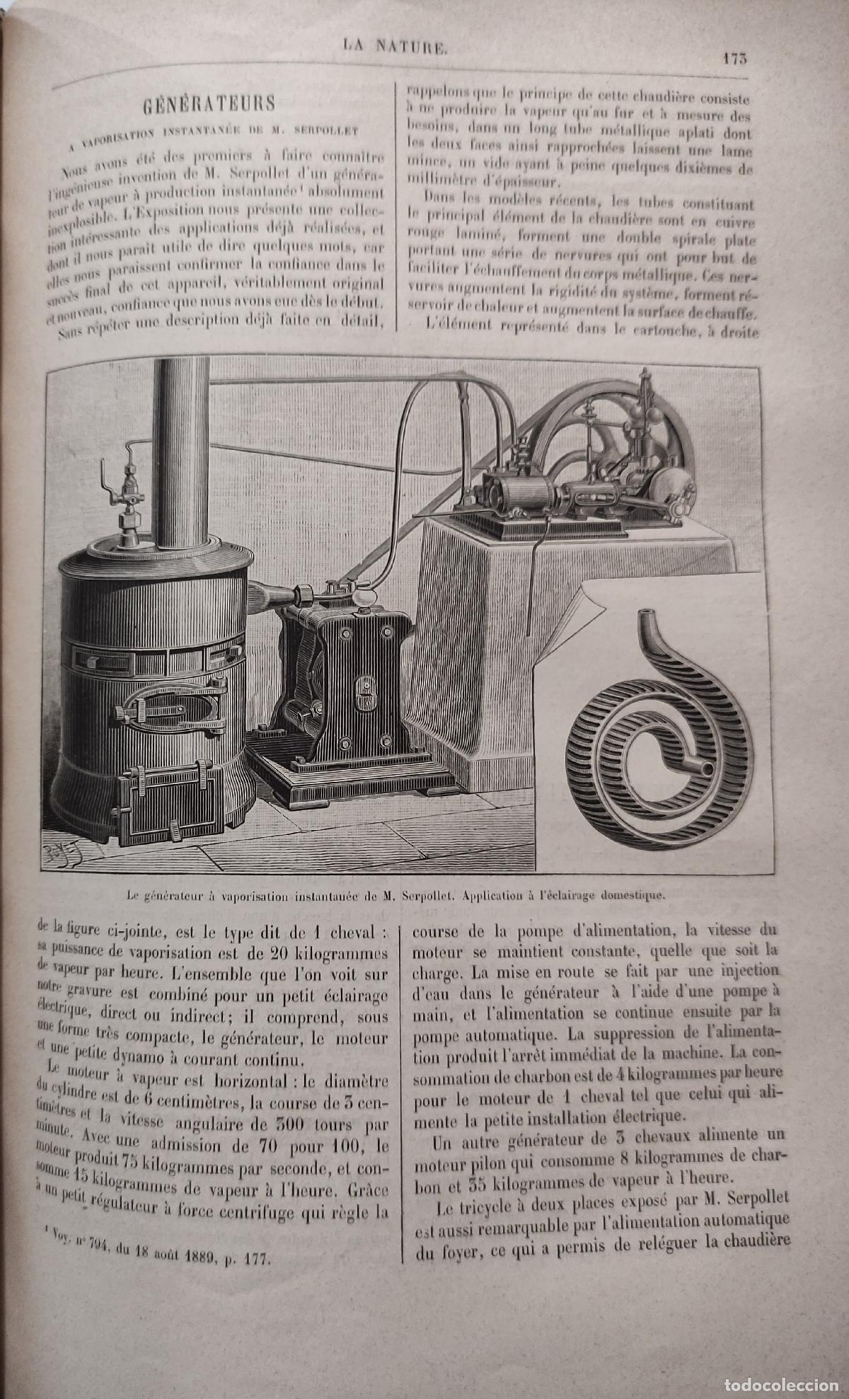 Libros antiguos: LA NATURE - 2 TOMOS - 1888 - 1889 - Foto 8