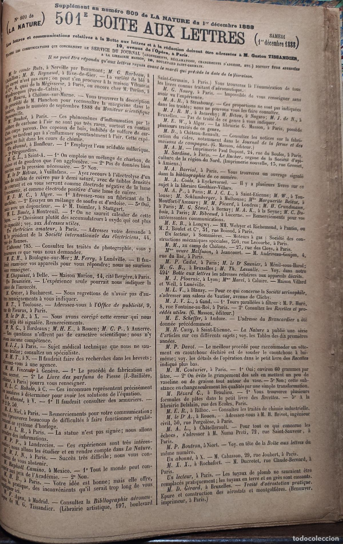Libros antiguos: LA NATURE - 2 TOMOS - 1888 - 1889 - Foto 9
