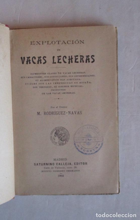 Libros antiguos: VACAS LECHERAS - M. RODRIGUEZ NAVAS - Foto 2