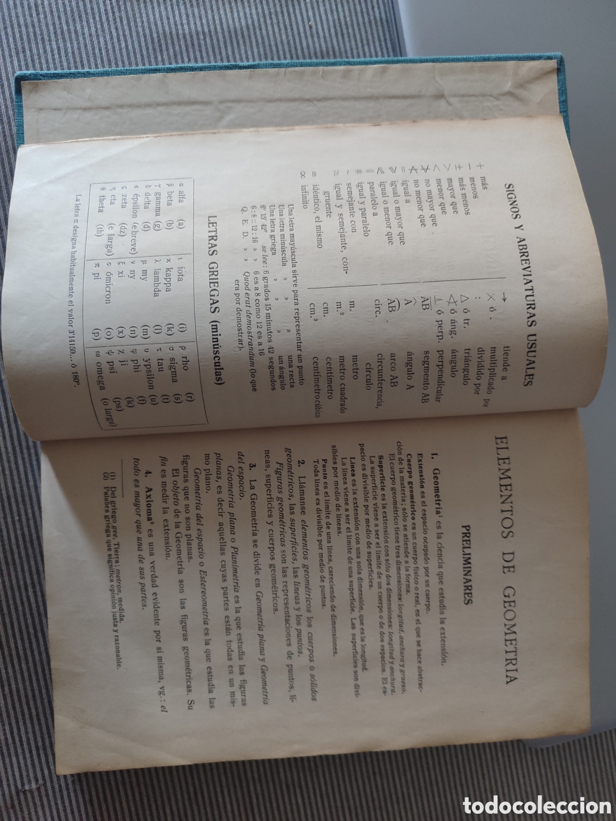 Libros antiguos: ELEMENTOS DE GEOMETR&Iacute;A. F.T.D. 1932 - Foto 7