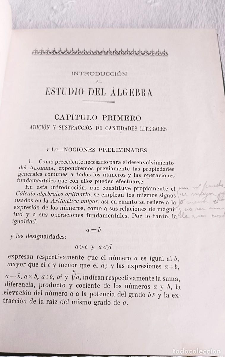 Libros antiguos: Compendio de &aacute;lgebra elemental y trigonometr&iacute;a rectil&iacute;nea. GIM&Eacute;NEZ DE CASTRO - Foto 3