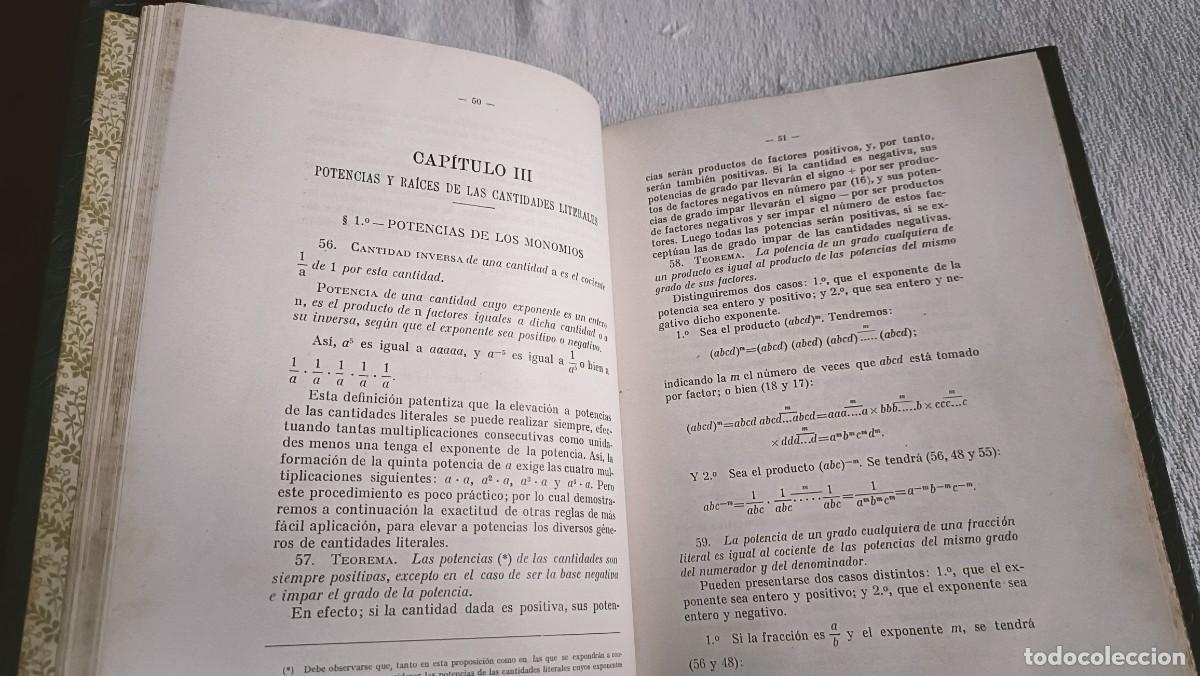 Libros antiguos: Compendio de &aacute;lgebra elemental y trigonometr&iacute;a rectil&iacute;nea. GIM&Eacute;NEZ DE CASTRO - Foto 5