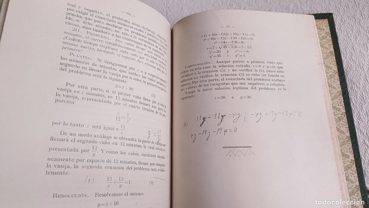 Libros antiguos: Compendio de &aacute;lgebra elemental y trigonometr&iacute;a rectil&iacute;nea. GIM&Eacute;NEZ DE CASTRO - Foto 9