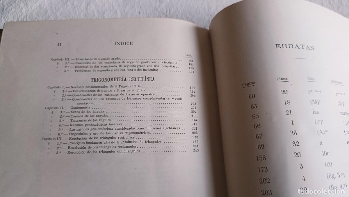 Libros antiguos: Compendio de &aacute;lgebra elemental y trigonometr&iacute;a rectil&iacute;nea. GIM&Eacute;NEZ DE CASTRO - Foto 15