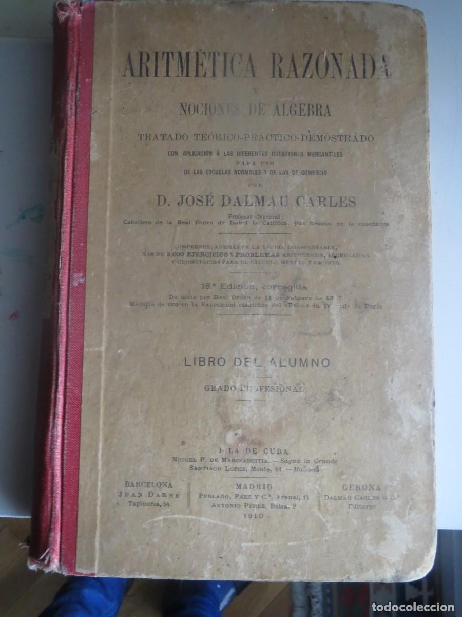 Libros antiguos: aritmetica razonada nociones de algebra - Foto 1