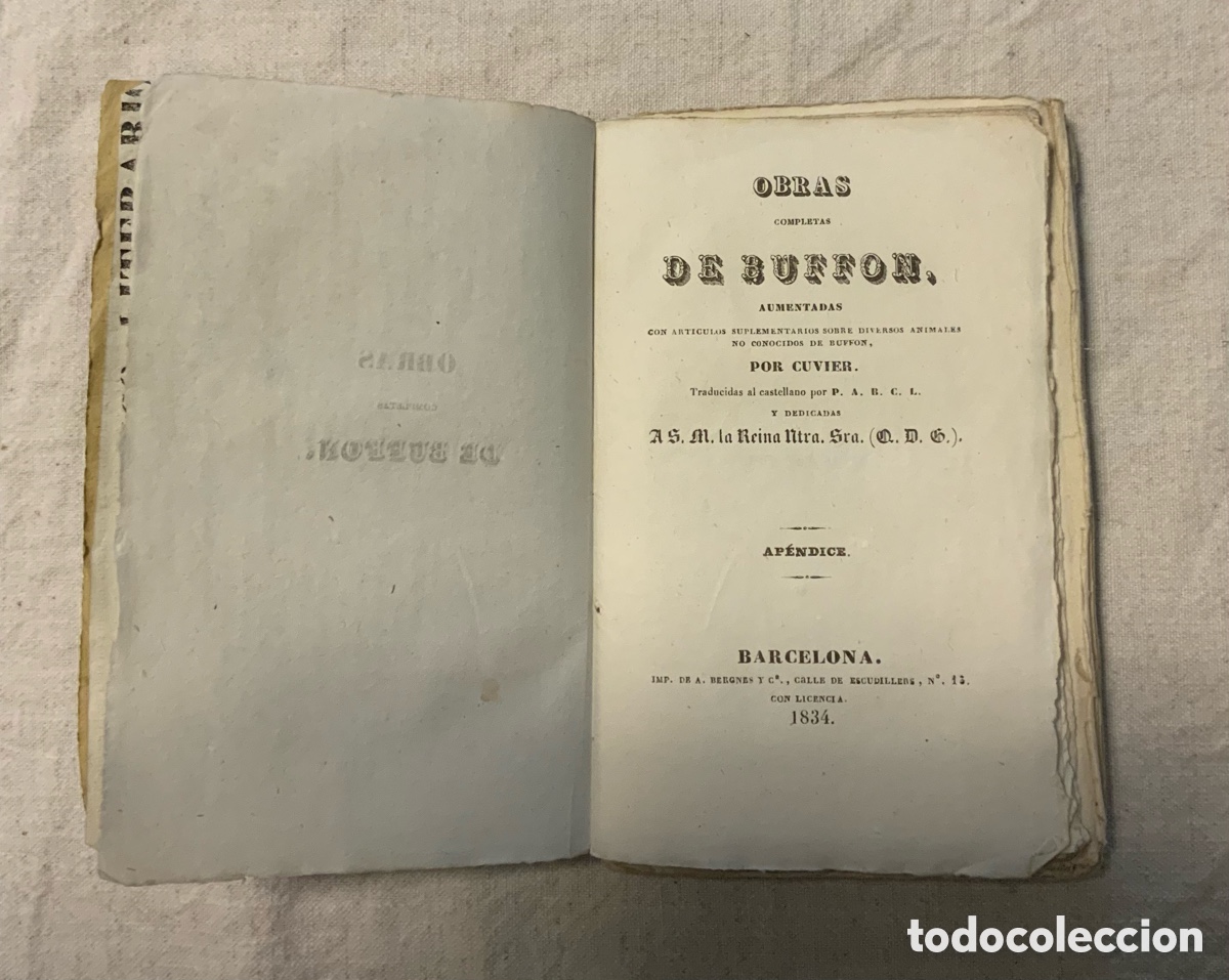 Libros antiguos: Obras completas de Buffon. Ap&eacute;ndice - Foto 3