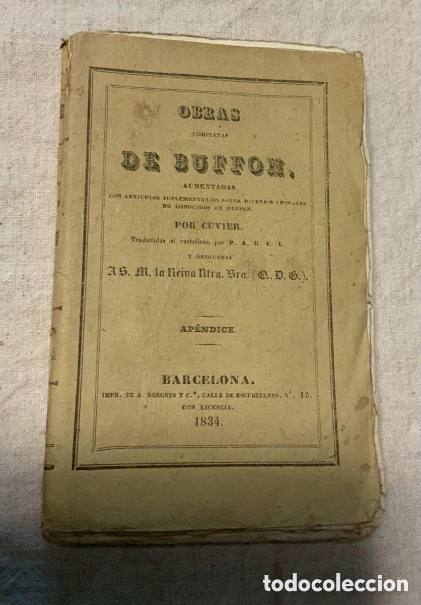 Libros antiguos: Obras completas de Buffon. Ap&eacute;ndice - Foto 1