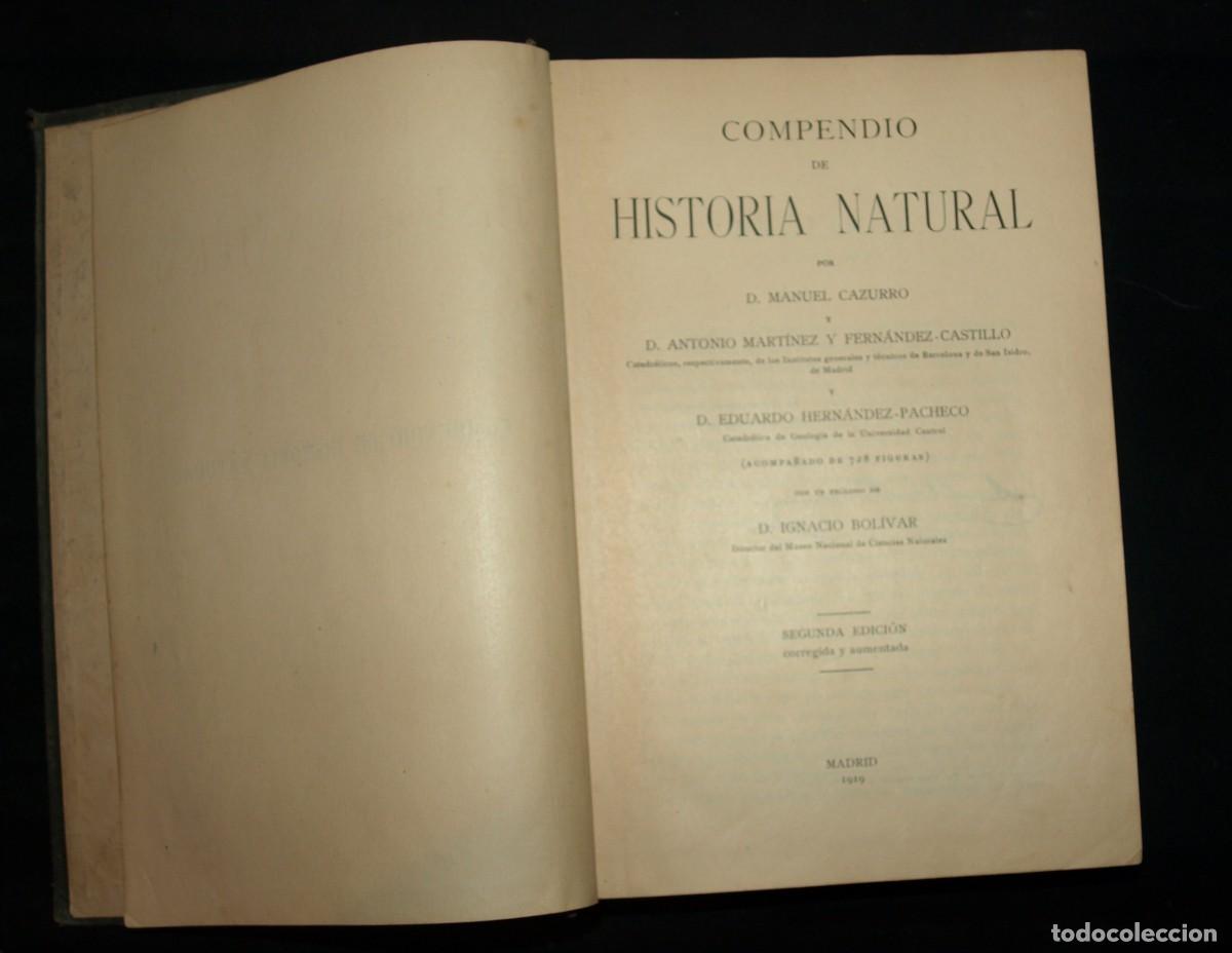 Libros antiguos: COMPENDIO DE HISTORIA NATURAL (1919) - Foto 1