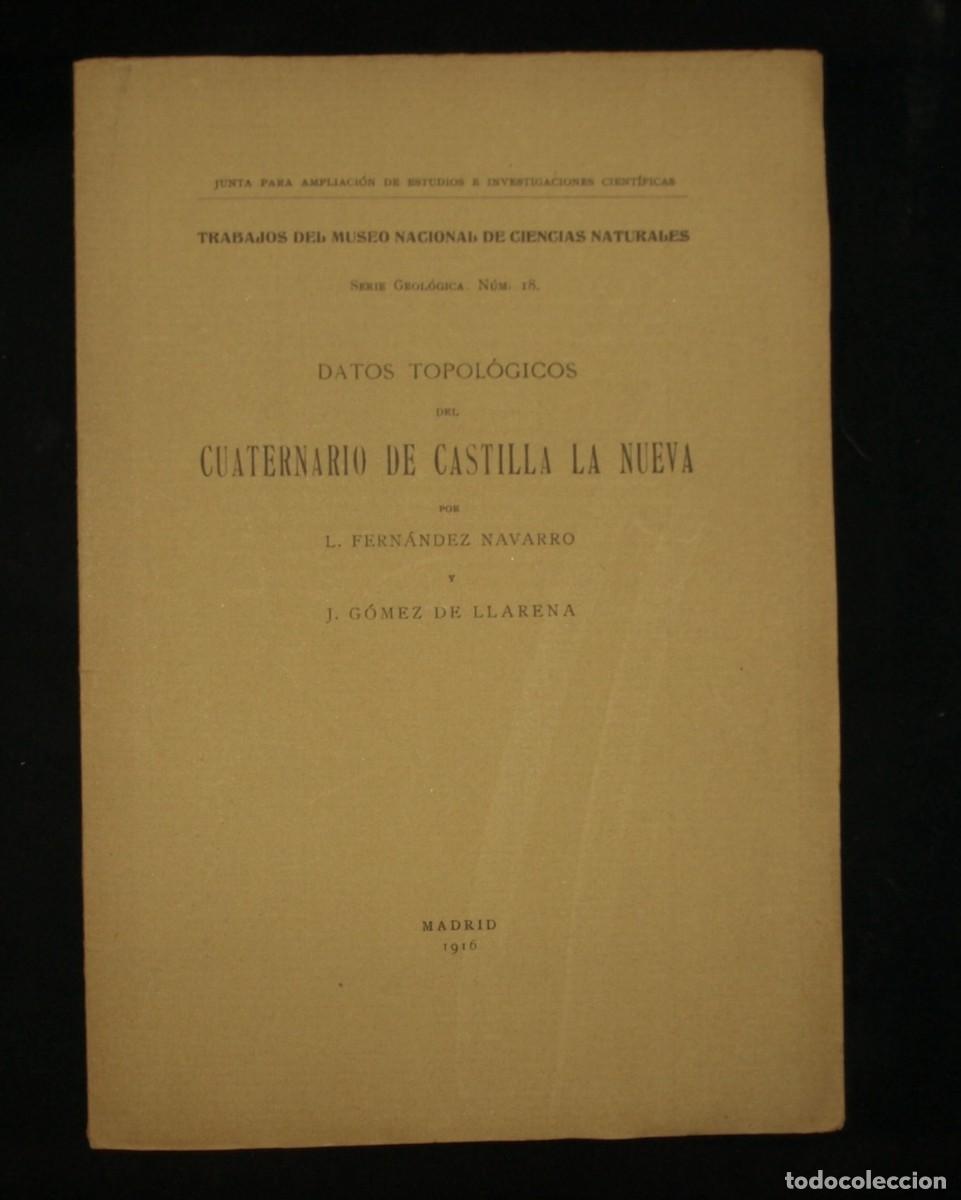 Libros antiguos: DATOS TOPOLOGICOS DEL CUATERNARIO DE CASTILLA LA VIEJA - Foto 1