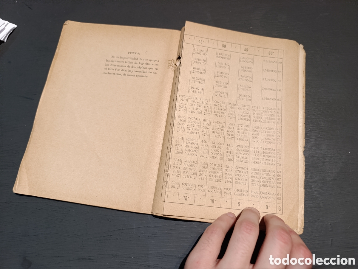 Libros antiguos: Tablas de Logaritmos. V&iacute;ctor Casado Paredes. 1910 - Foto 5