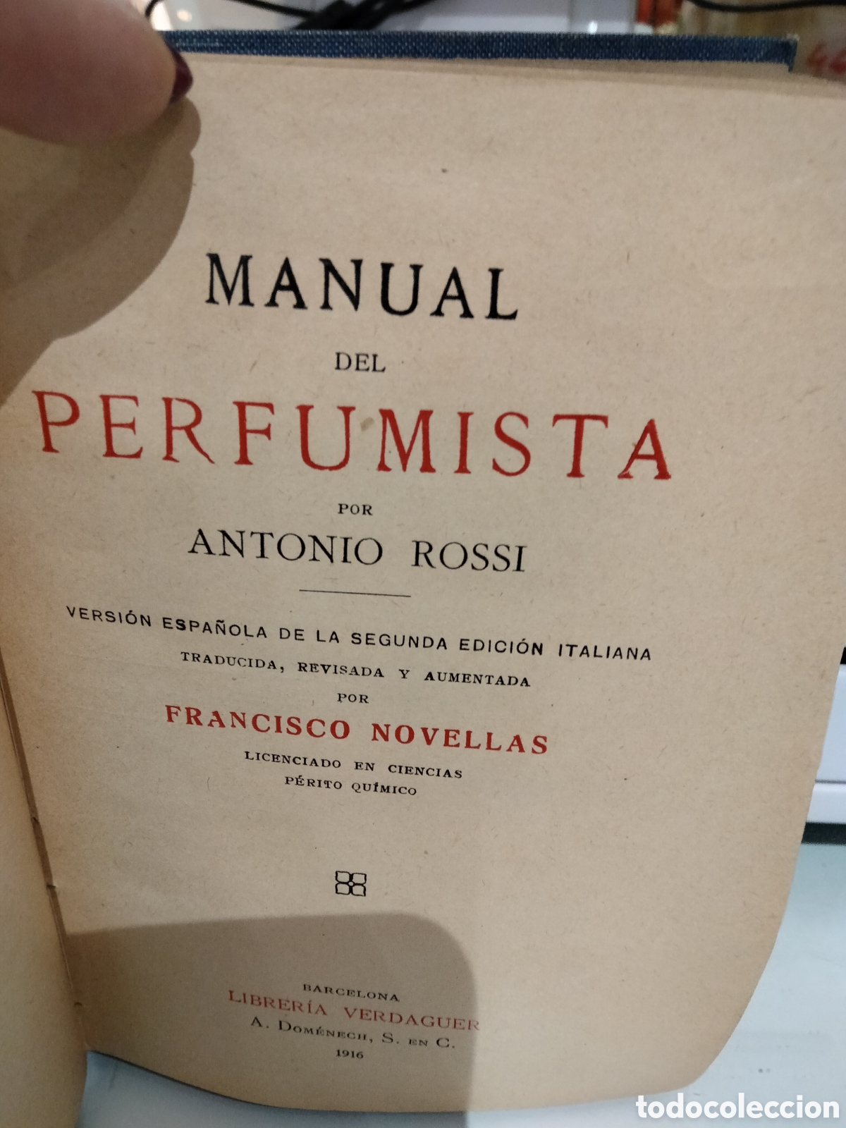 Libros antiguos: Manual del perfumista - Antonio Rossi - Foto 2
