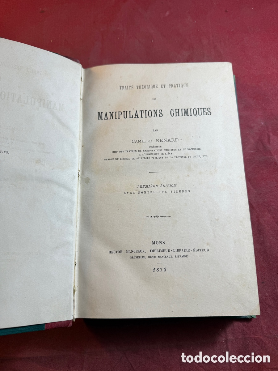 Libros antiguos: MANIPULATIONS CHIMIQUES 1873 - Foto 1