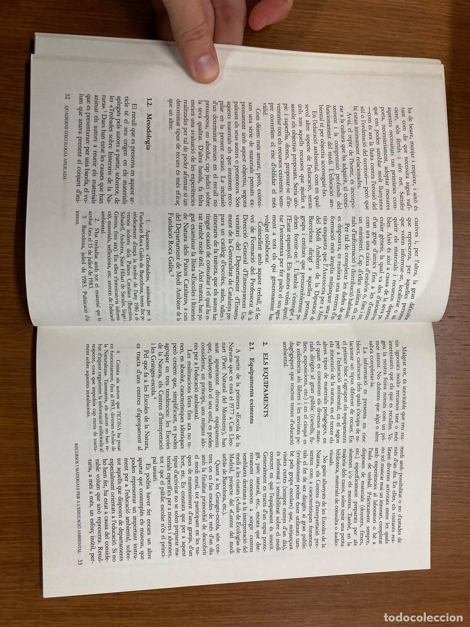 Libros antiguos: Leducaci&oacute; ambiental. Quaderns decologia aplicada - Foto 2