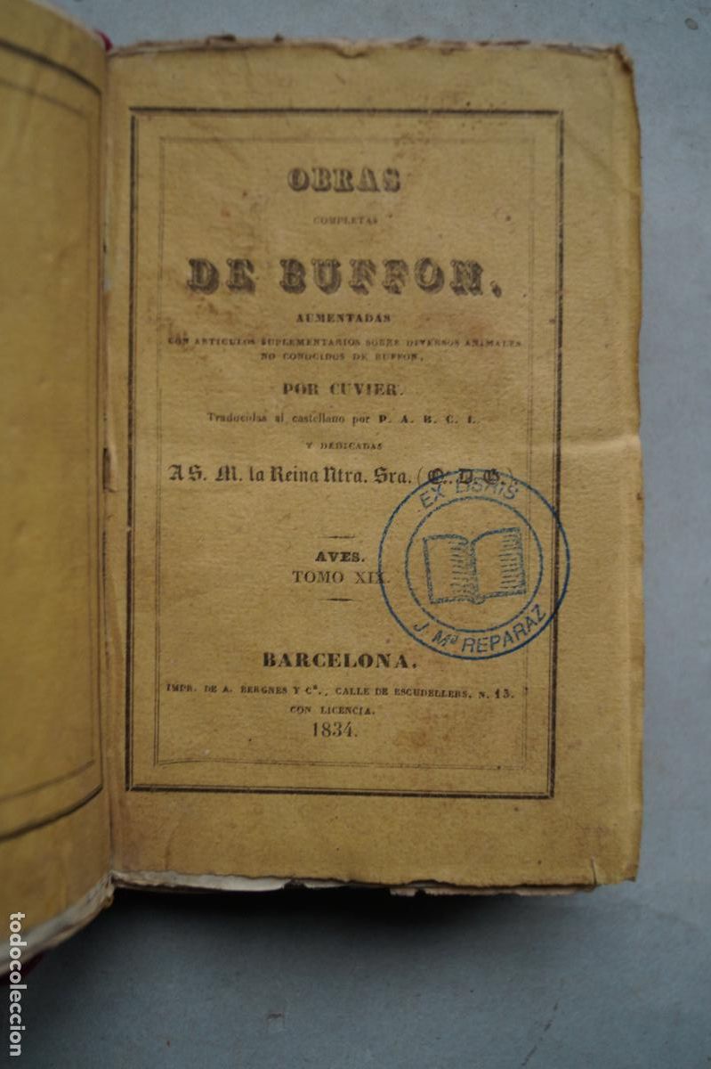 Libros antiguos: OBRAS DE BUFFON. AVES. 1834. BUENA ENCUADERNACION. - Foto 3