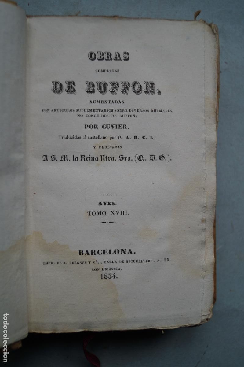 Libros antiguos: OBRAS DE BUFFON. AVES. 1834. BUENA ENCUADERNACION. - Foto 4