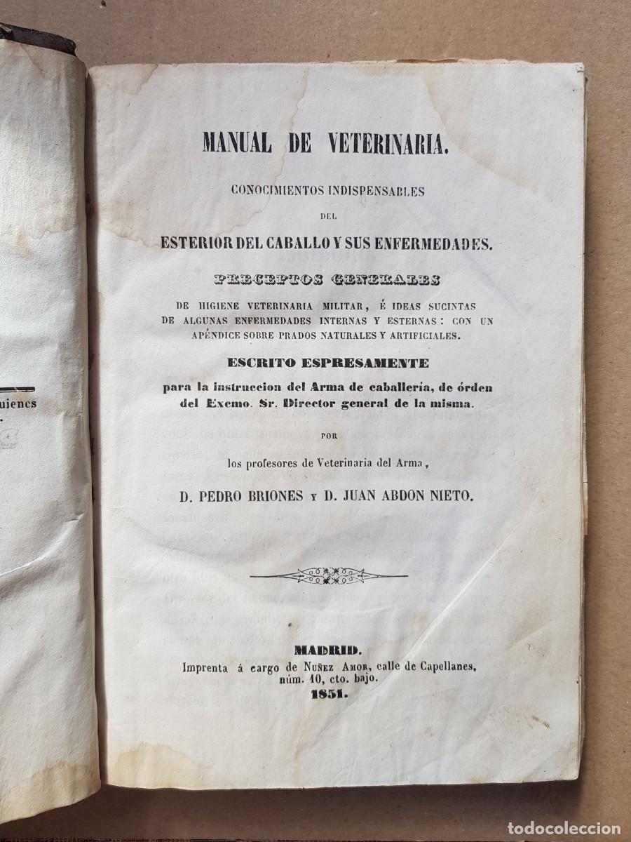 Libros antiguos: Manual de Veterinaria 1851 - Foto 1