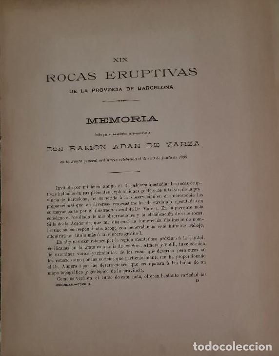 Libros antiguos: ROCAS ERUPTIVAS DE LA PROVINCIA DE BARCELONA - Foto 1