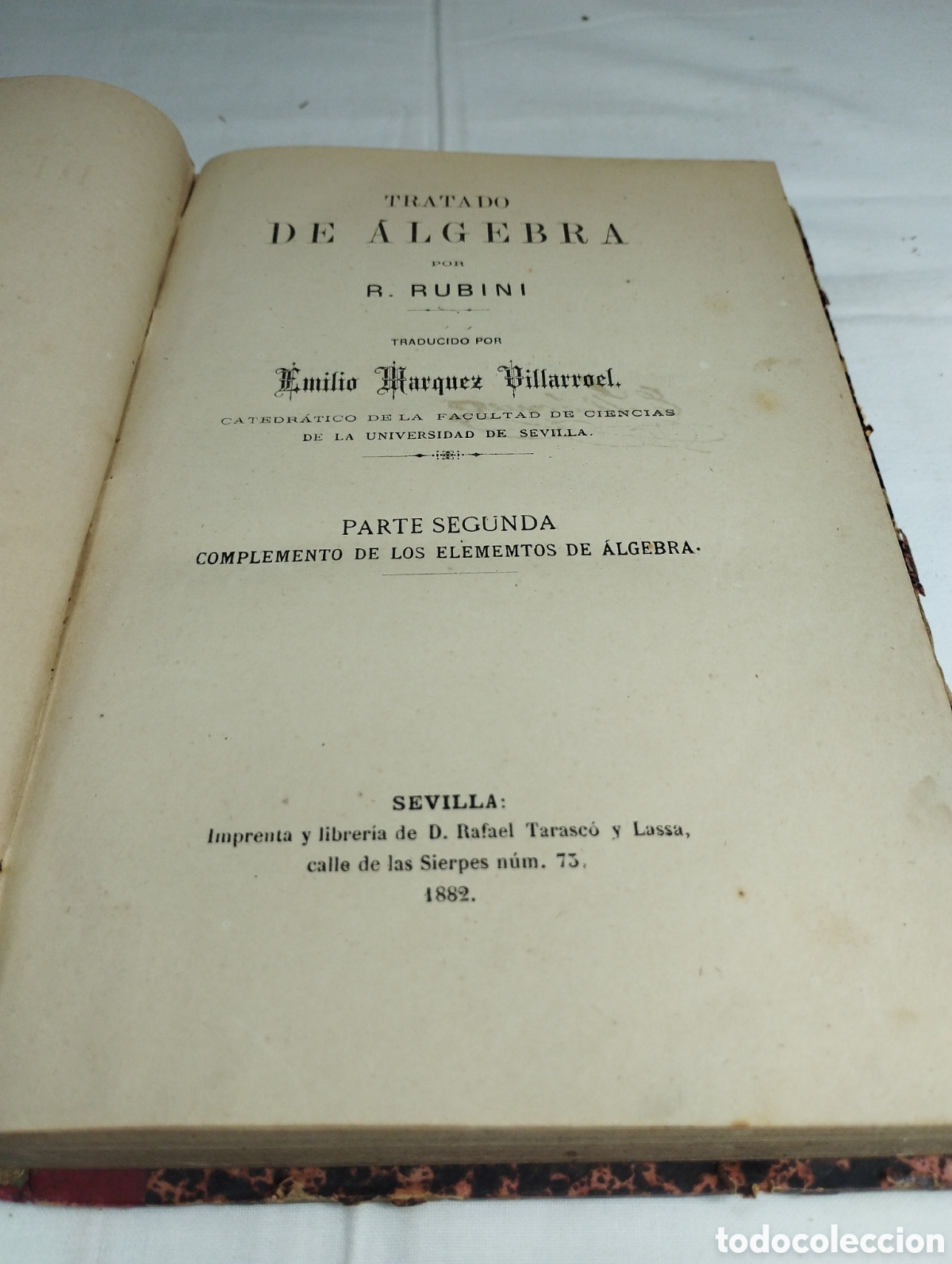 Libros antiguos: Tratado de &aacute;lgebra. R. Rubini, 1882 - Foto 2