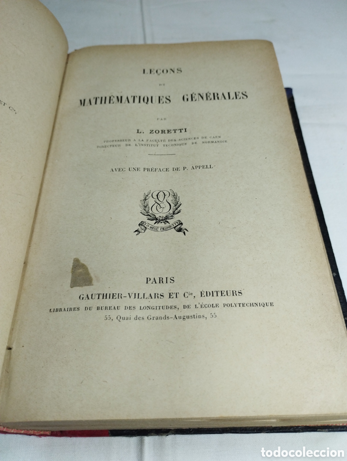 Libros antiguos: Le&ccedil;ons de mathematiques g&eacute;n&eacute;rales. L. Zoretti. - Foto 2