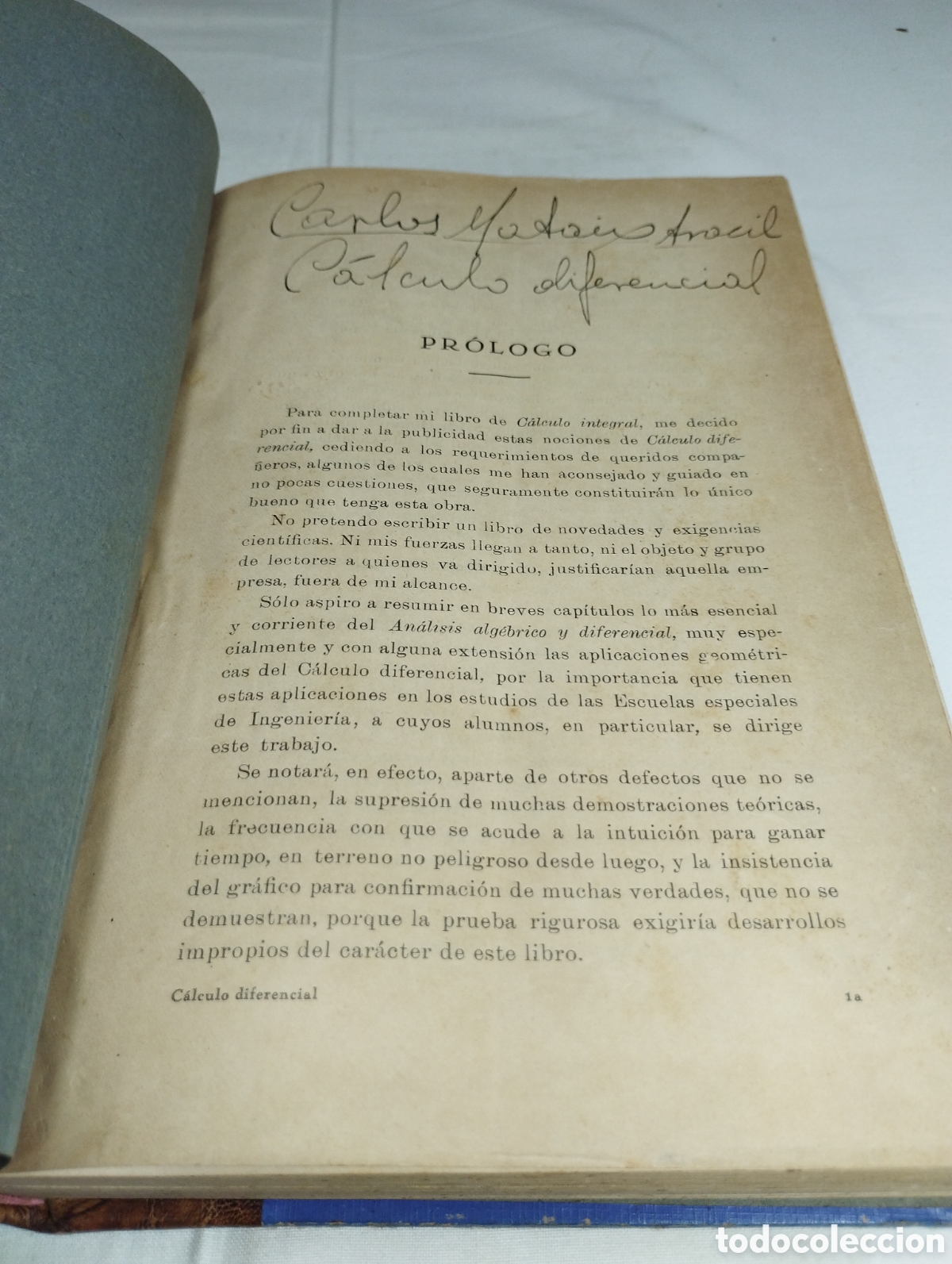 Libros antiguos: Antiguo libro de c&aacute;lculo diferencial. - Foto 2