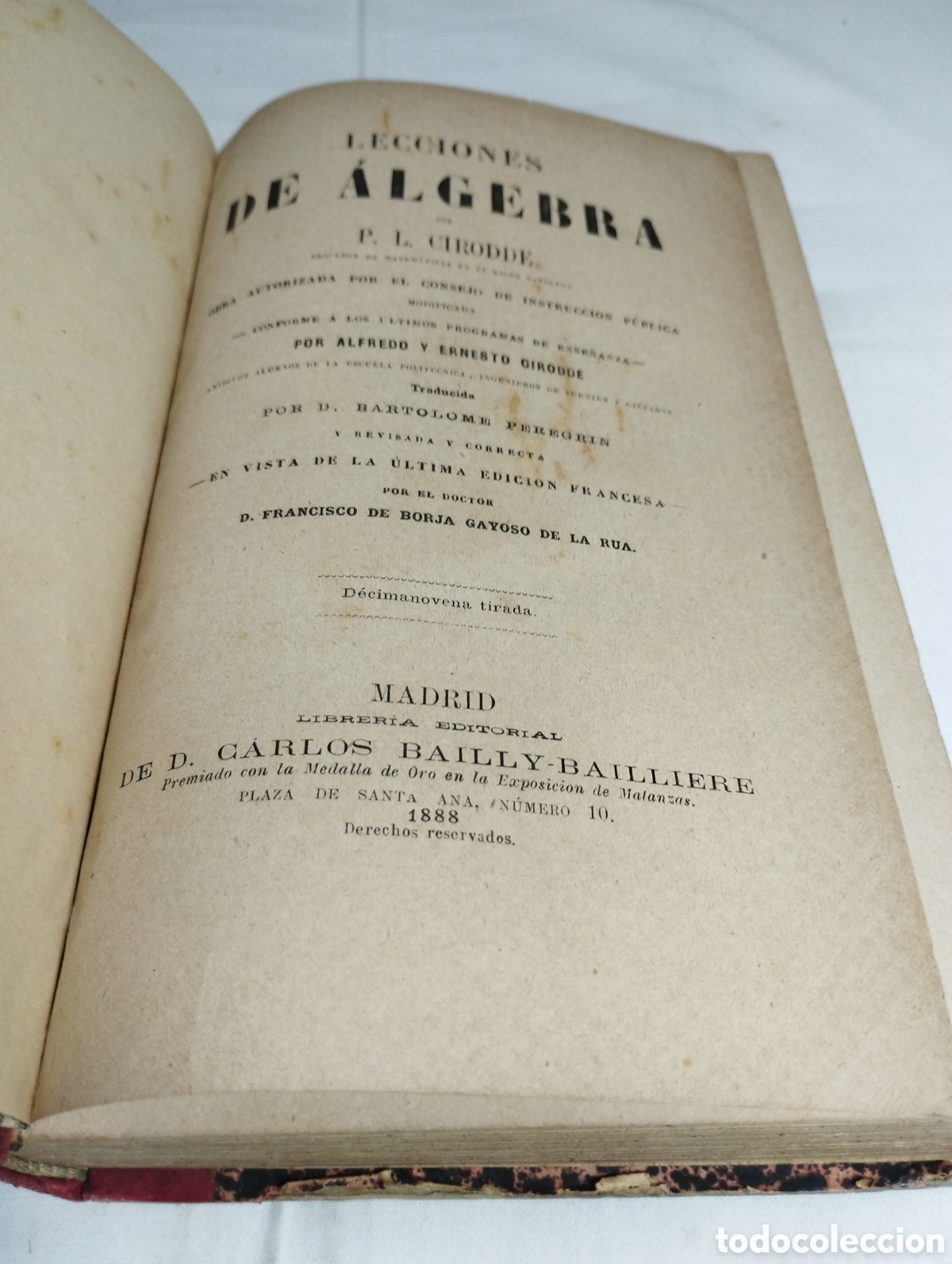 Libros antiguos: Lecciones de &Aacute;lgebra. P. L. Citrodde, 1888 - Foto 2