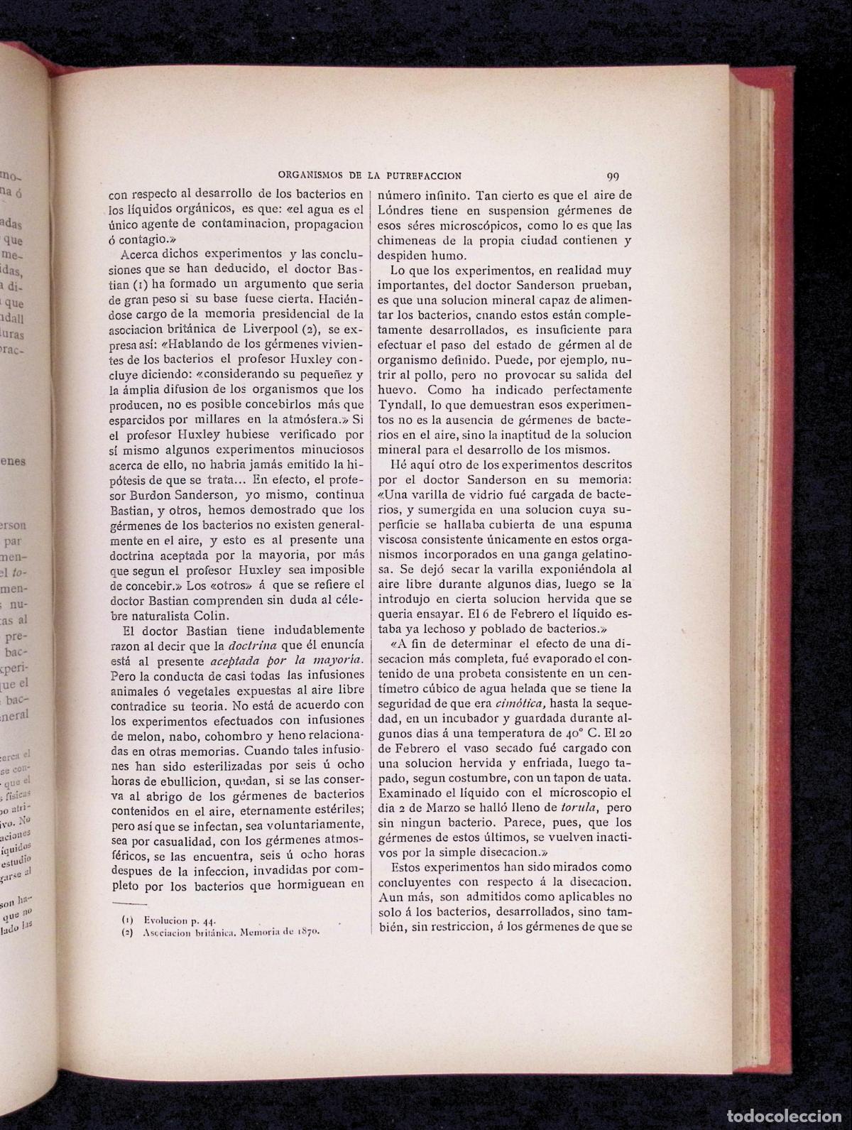 Libros antiguos: TRATADO DE MICROBIOLOG&Iacute;A &Oacute; LOS INFINITAMENTE PEQUE&Ntilde;OS. - TYNDALL, MAC&Eacute;, PASTEUR, ETC. - Foto 4