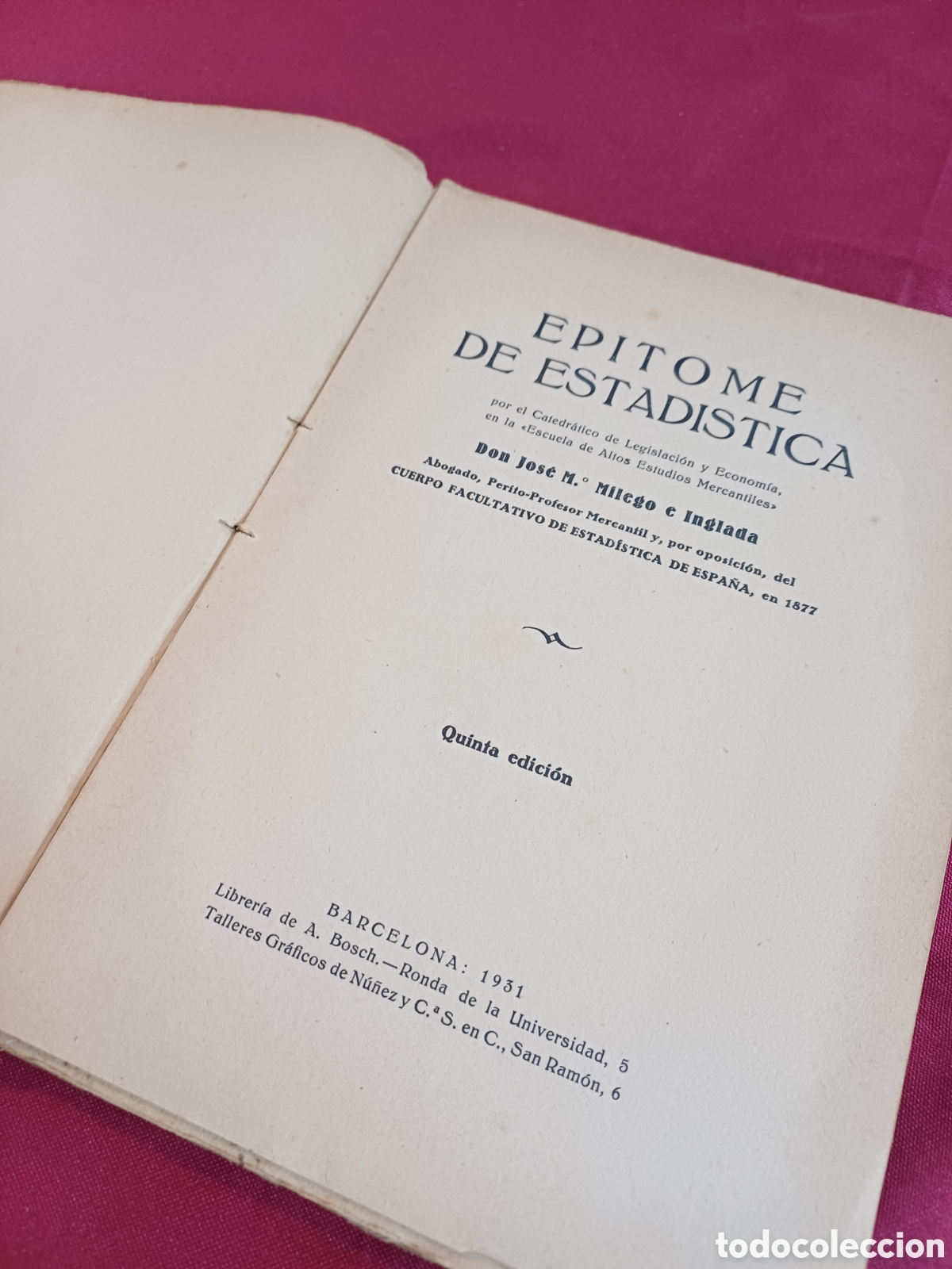 Libros antiguos: LIBRO, EPITOME DE ESTAD&Iacute;STICA, 1931 - Foto 5