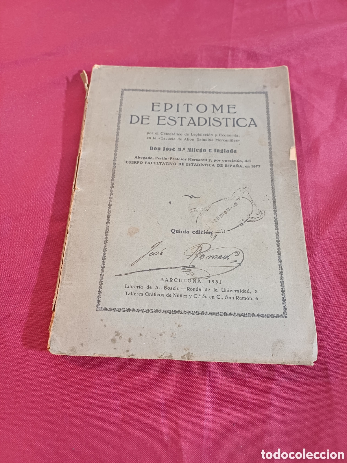 Libros antiguos: LIBRO, EPITOME DE ESTAD&Iacute;STICA, 1931 - Foto 1