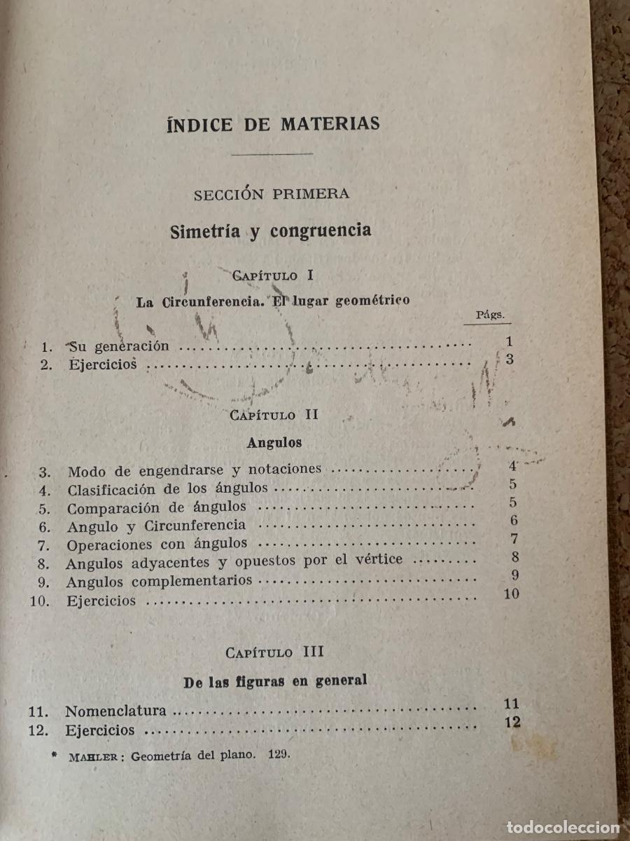 Libros antiguos: Geometr&iacute;a del plano (Bols 41) - Foto 3