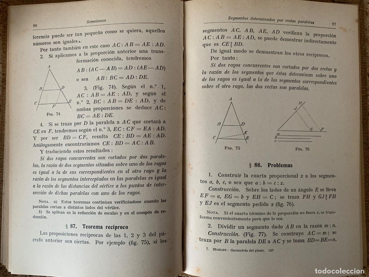 Libros antiguos: Geometr&iacute;a del plano (Bols 41) - Foto 7
